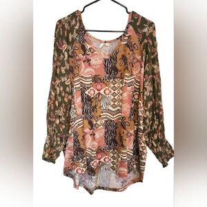 Floral Patchwork Women's Top, Size 22/24